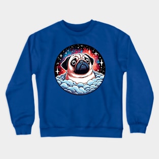 pug dog in the galaxy Crewneck Sweatshirt